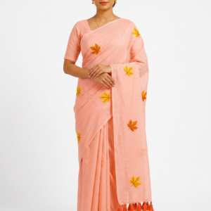 Mul Cotton Peach Saree