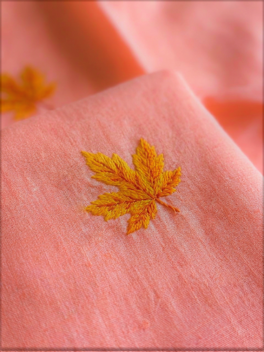 Mul Cotton Peach Saree - Image 4