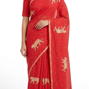 Mul Cotton Red Saree