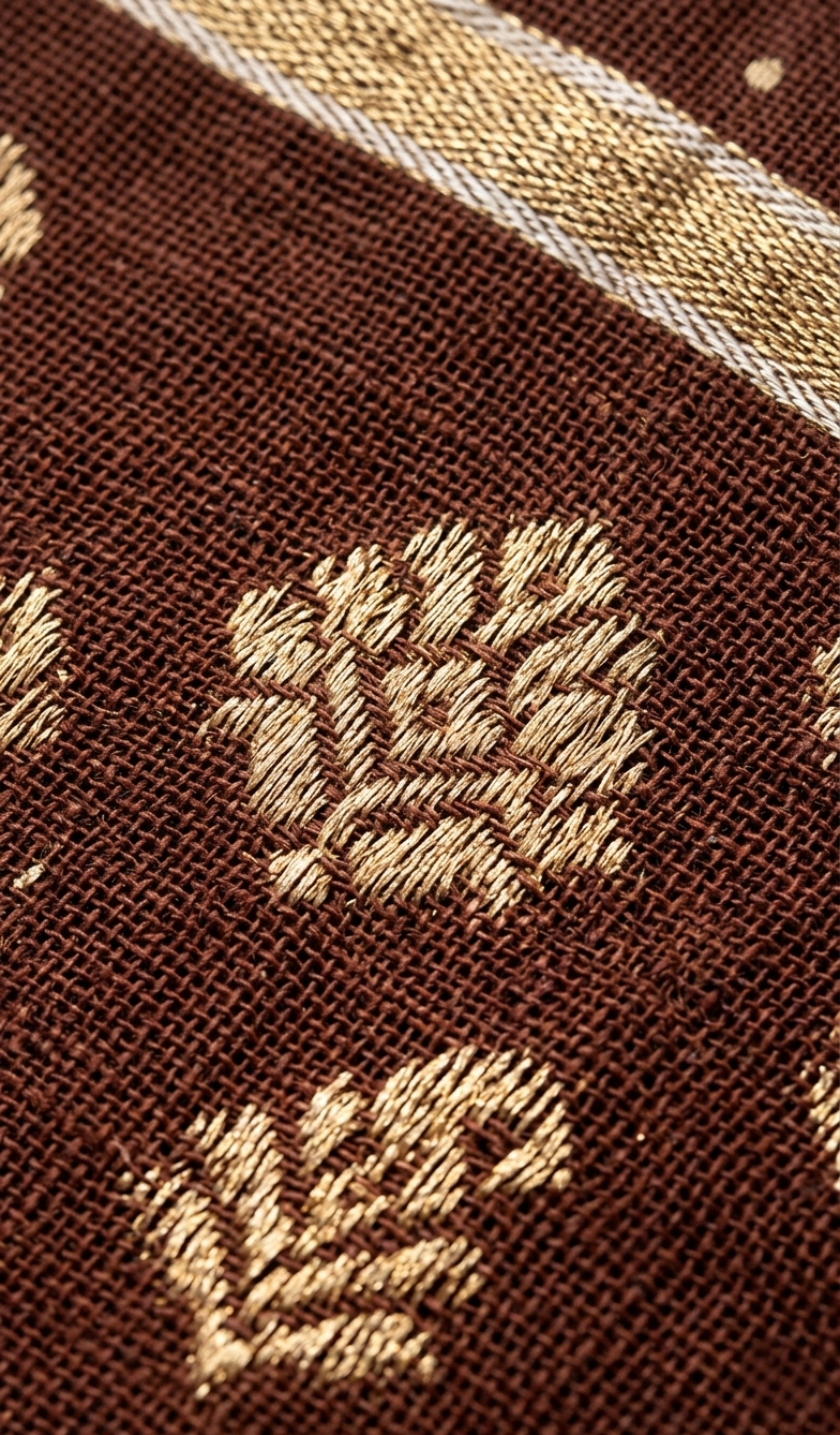 Mul Cotton Brown Polka Dot Saree