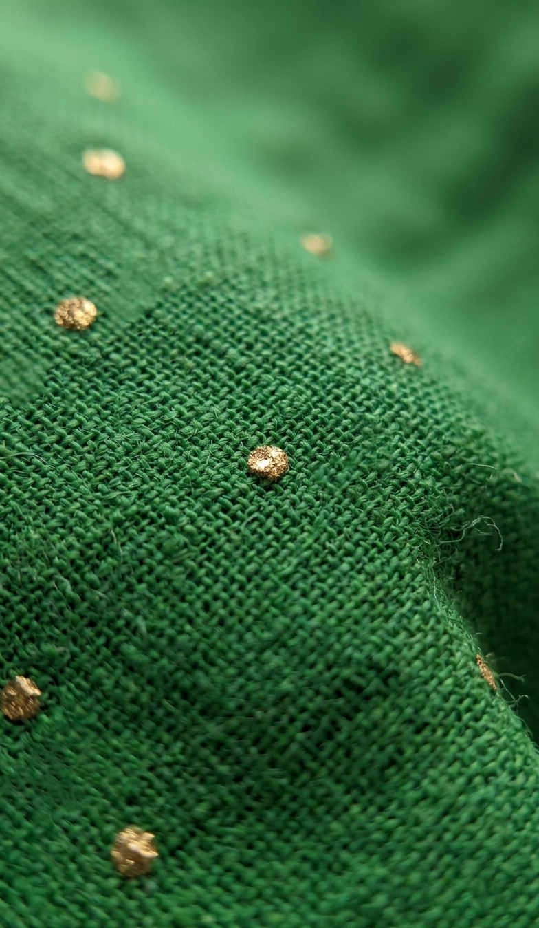 Mul Cotton Green Buti Saree