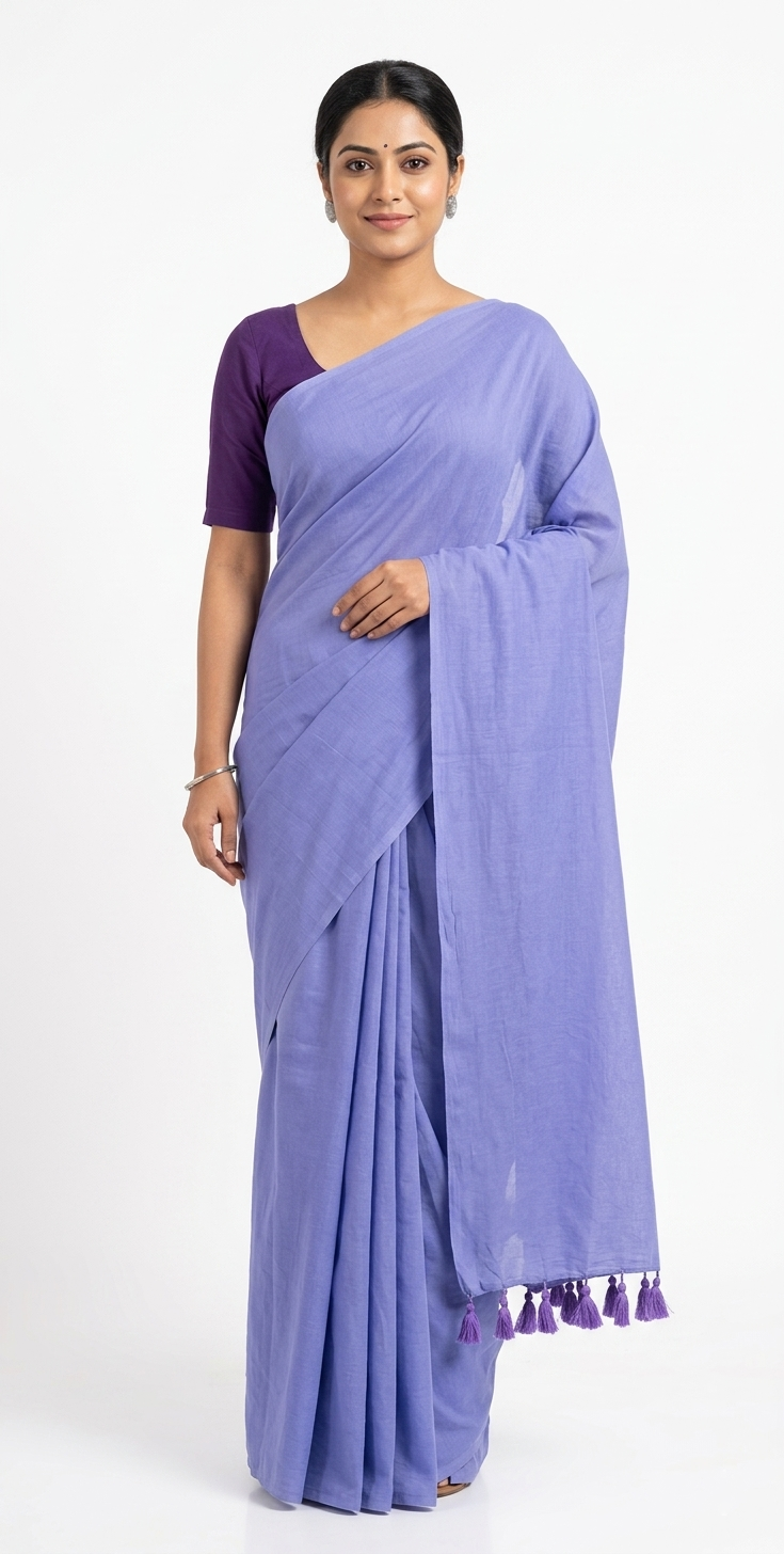 Mul Cotton Lavender Saree
