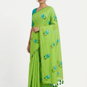 Mul Cotton Green Saree