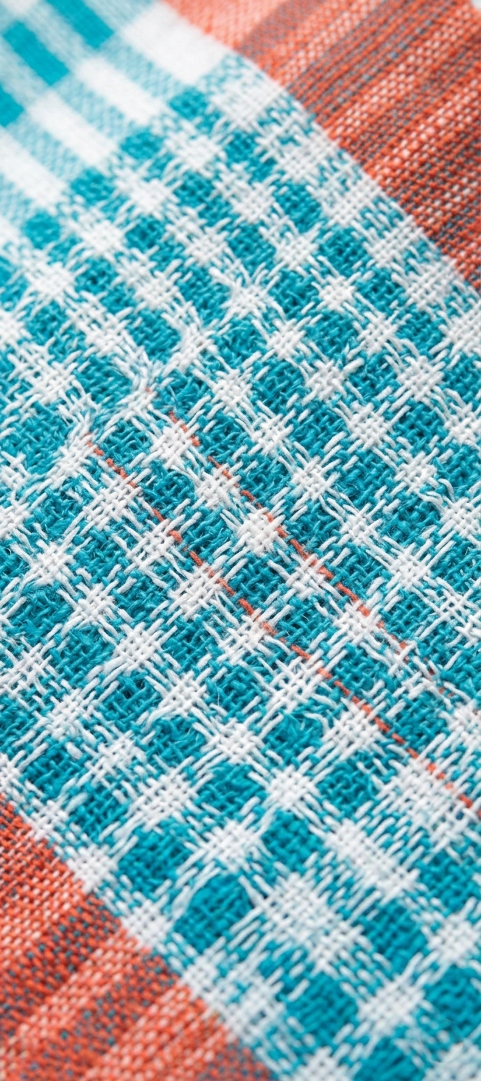 Mul Cotton Teal Checked Saree