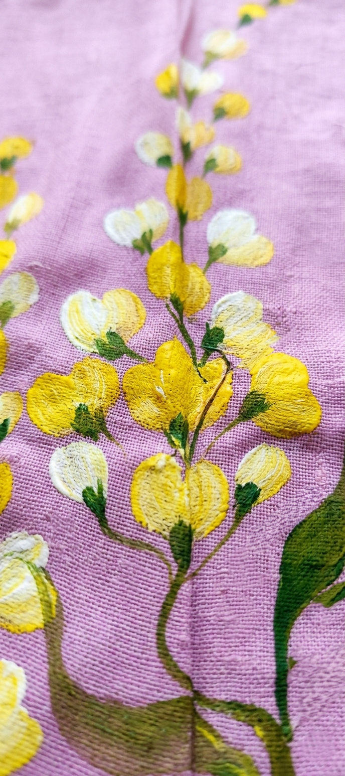 Mul Cotton Pink Floral Saree