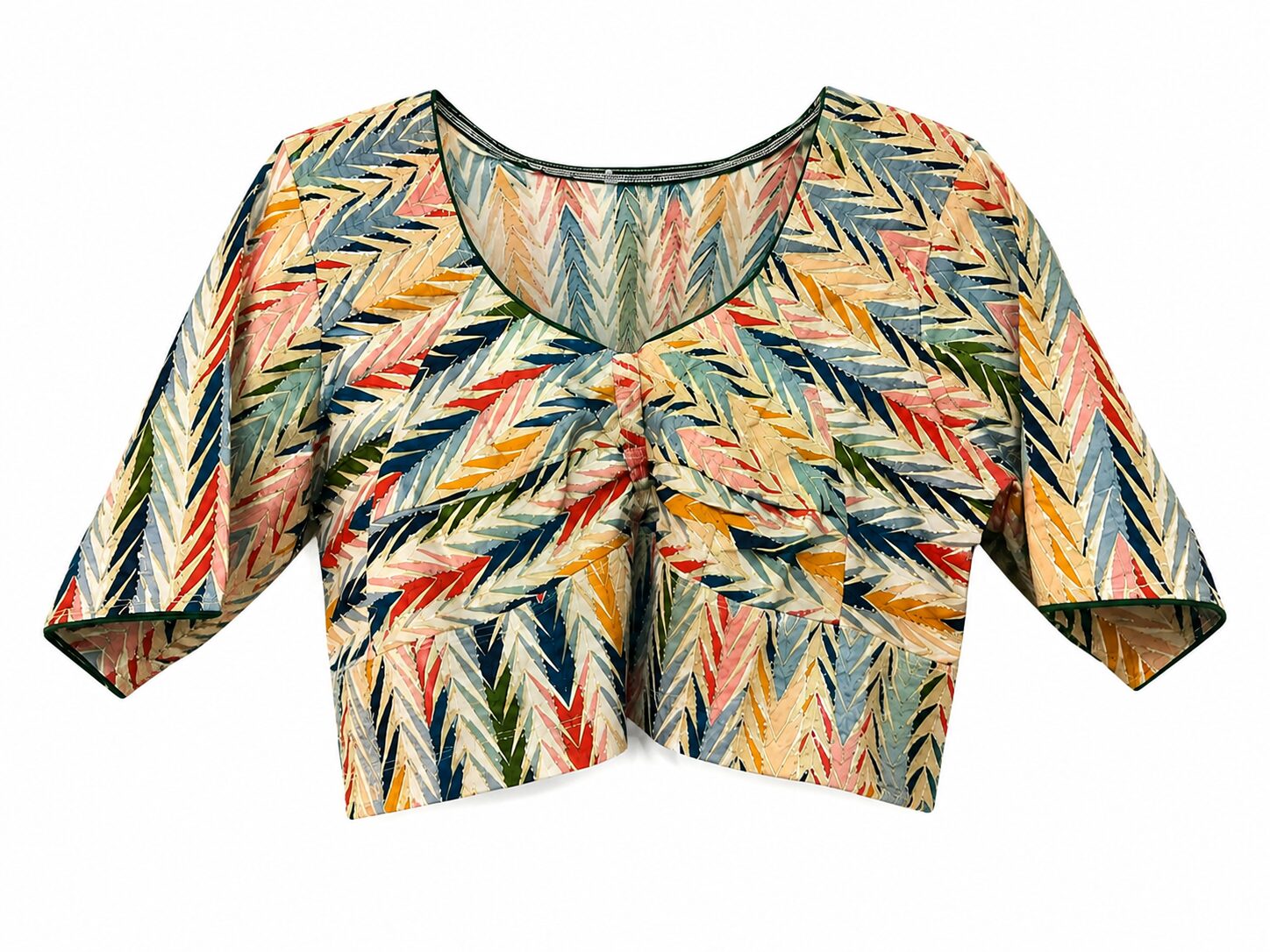 Multicolour Cotton Printed Blouse for Saree Styling - Image 6