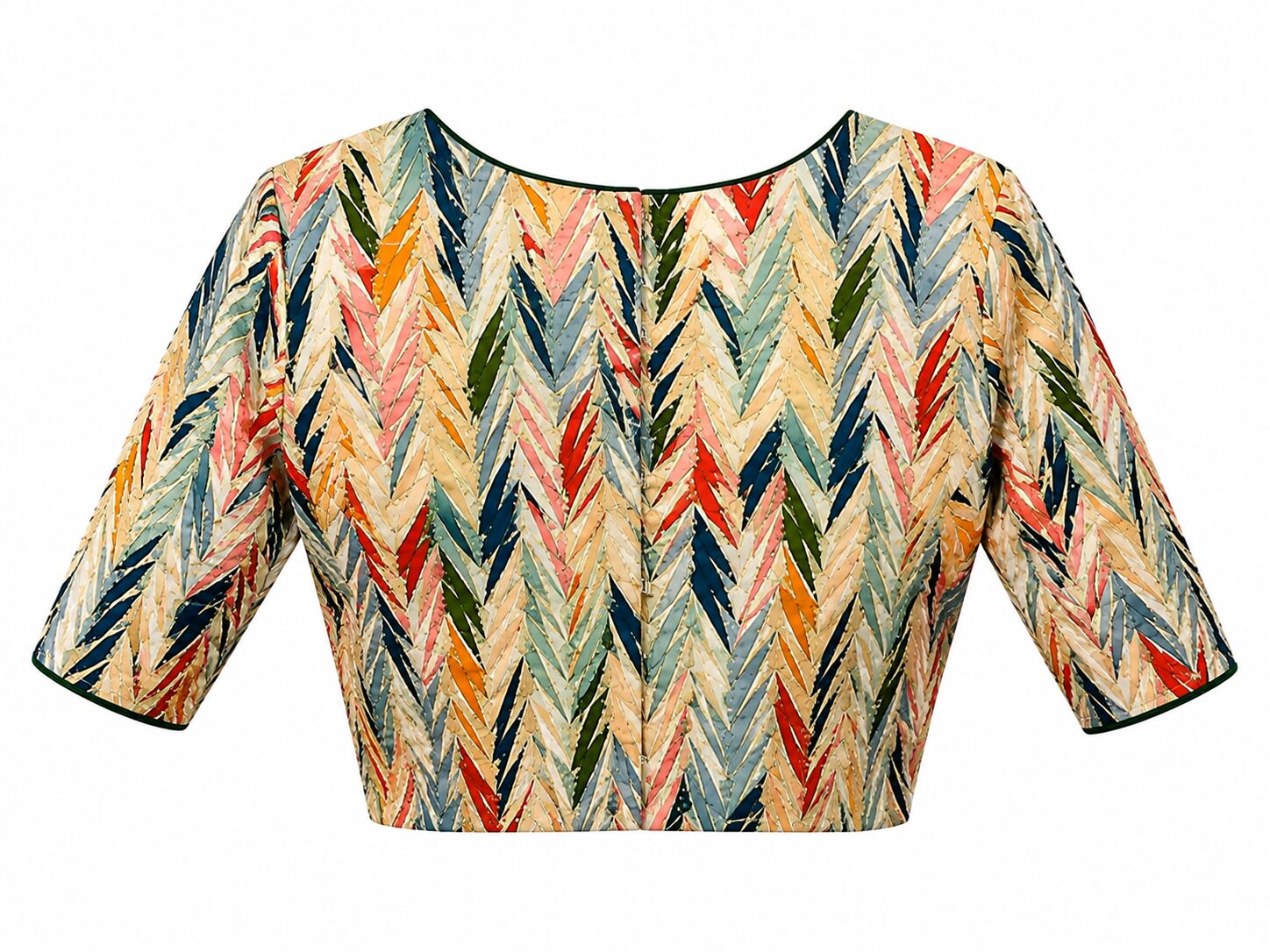 Multicolour Cotton Printed Blouse for Saree Styling - Image 5